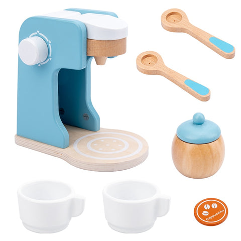 Wooden Kitchen Pretend Play Coffee Machine Toy Set