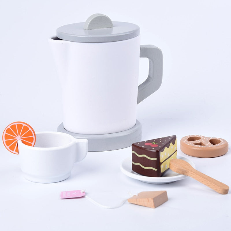 Wooden Kitchen Pretend Play Tea Toy Set