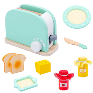 Wooden Kitchen Pretend Play Toaster Toy Set