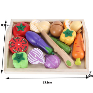 Wooden Cutting Fruit and Vegetable Pretend Play Set